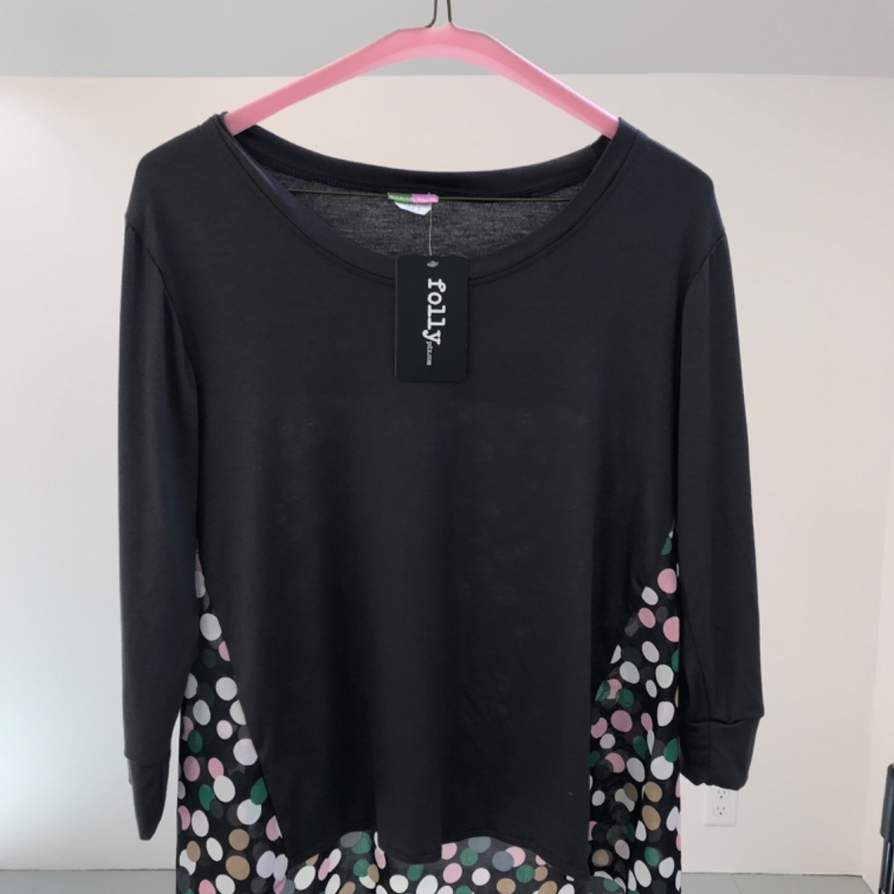 Boutique Polka dot urban blouse